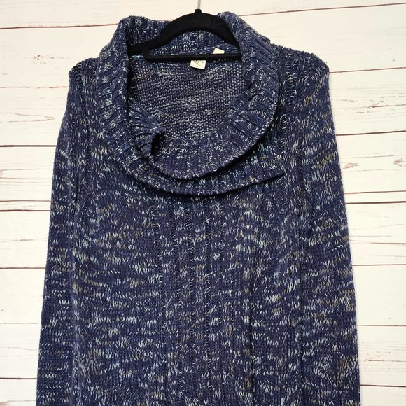 Anthropologie Yellow Bird Blue Draped Wrap Sunday Sweater - Picture 3 of 12